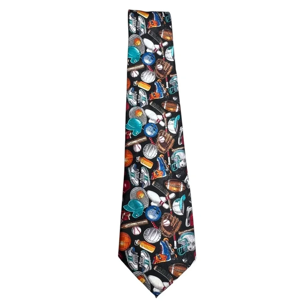 Naboth Mens Multicolor Baseball/Football Tennis/Hockey/Bowling Sport Novelty Tie